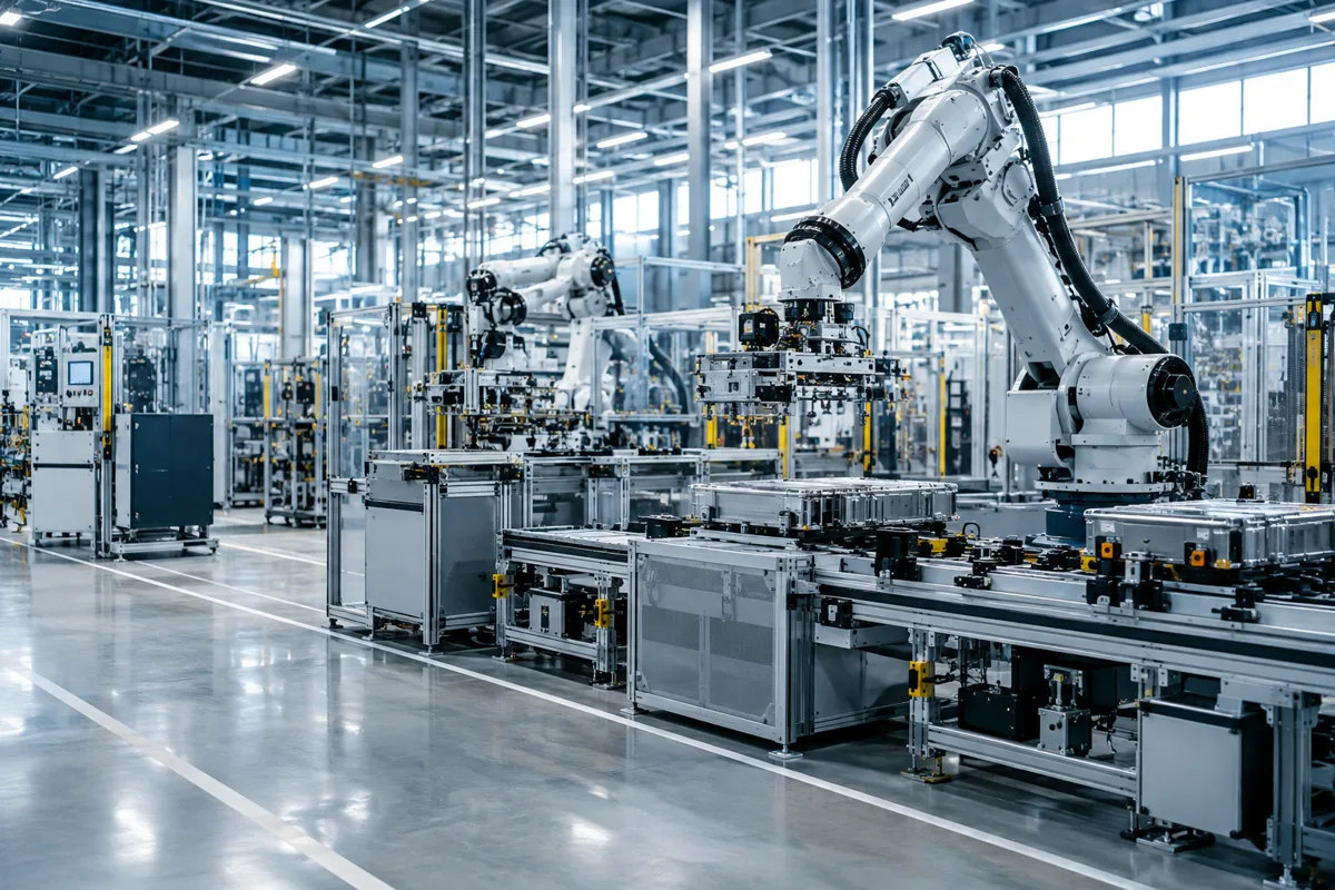 Industrial factory with connected operational equipment